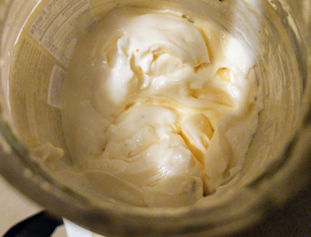 the inside of a mayonnaise jar