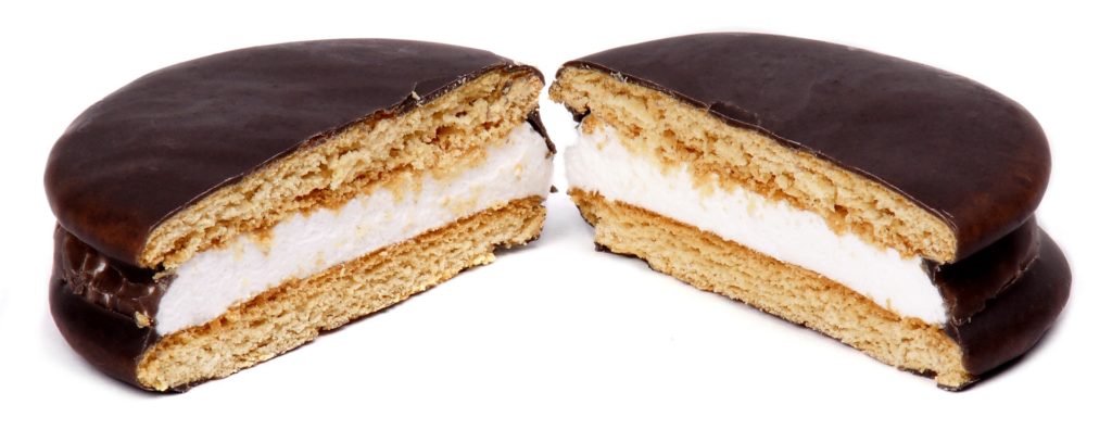 a moon pie against a white background