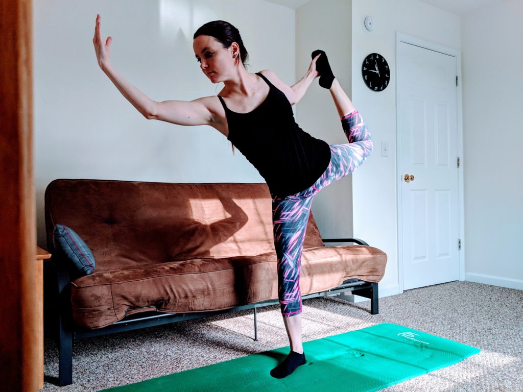 woman doing yoga